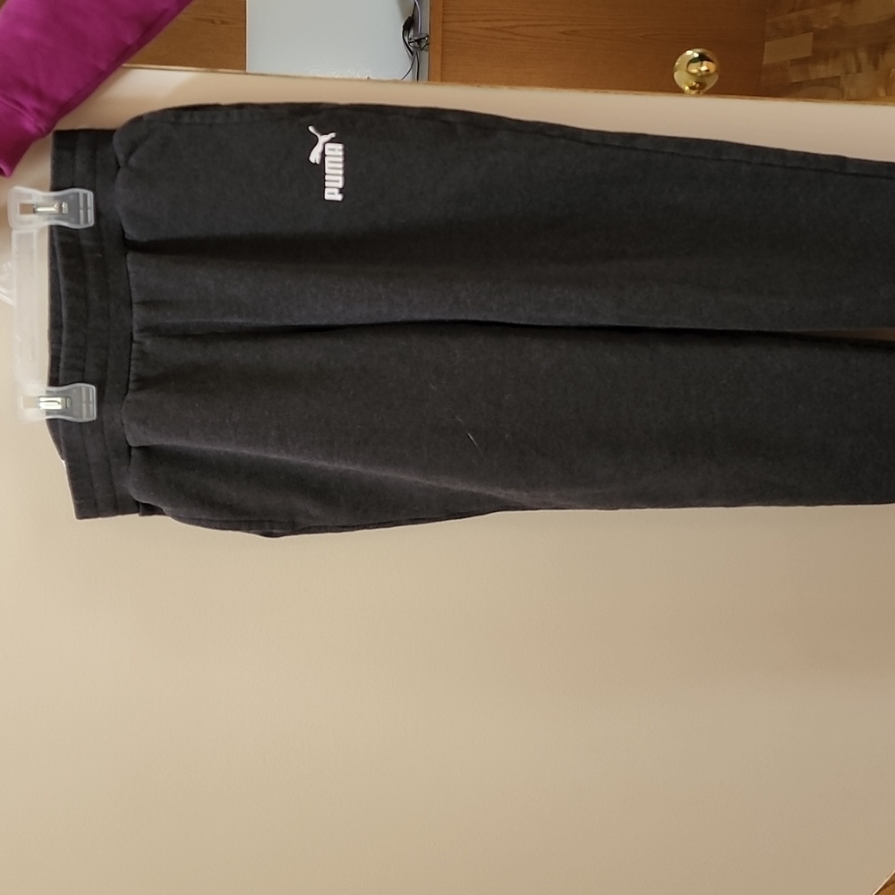 PUMA, boot-cut lounge pants, ladies Medium, pre-owned, grey